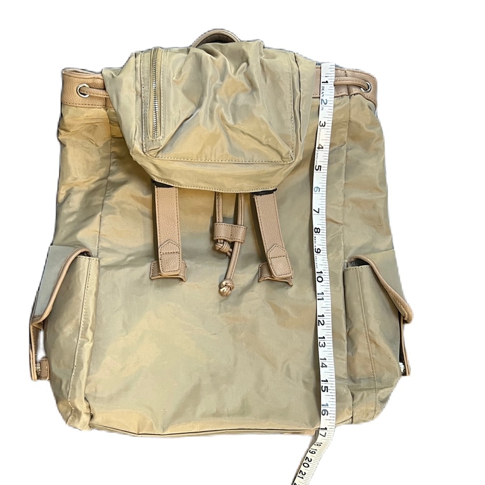 Duchamp London Tan Nylon Drawstring Computer Backpack - Picture 12 of 13